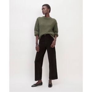 Everlane The Corduroy Wide-Leg Pants High Rise in Black Pockets Size 10